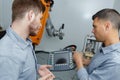 mechanical engineering apprentice in robotic class Royalty Free Stock Photo