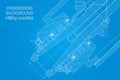 Mechanical engineering drawings on blue background. Milling machine spindle. Technical Design. Cover. Blueprint. Royalty Free Stock Photo