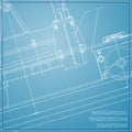 Mechanical engineering drawings Royalty Free Stock Photo