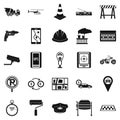 Mechanical engineering icons set, simple style Royalty Free Stock Photo