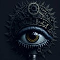 Mechanical eye with gears and metal Royalty Free Stock Photo