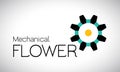 Mechanical flower logo