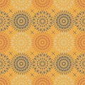 Mechanical flower symmetry seamless pattern