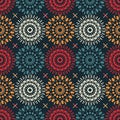 Mechanical flower symmetry seamless pattern