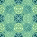 Mechanical flower symmetry seamless pattern