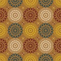 Mechanical flower symmetry seamless pattern