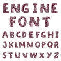 Mechanical font style - Vector illustration