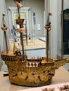 The Mechanical Galleon is an elaborate nef or table ornament in the form of a ship, which is also an automaton and clock. Royalty Free Stock Photo