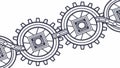 Mechanical Gear Border Frame Art Illustration, vector design Generative AI Royalty Free Stock Photo