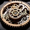 a mechanical gear clockwork mechanism symbolizing pnd Royalty Free Stock Photo