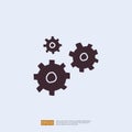 mechanical gear doodle icon for innovation idea concept. engineering related doodle sign symbol concept. solid style icon vector Royalty Free Stock Photo