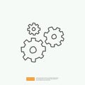 mechanical gear doodle icon for innovation idea concept. engineering related doodle sign symbol concept. stroke line vector