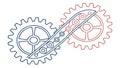 Mechanical Gear System with Winding Path, vector design Generative AI Royalty Free Stock Photo