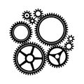 Mechanical Gear Wheel Group Small And Large Sprockets Royalty Free Stock Photo