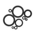 Mechanical Gear Wheel Group Small And Large Sprockets Royalty Free Stock Photo