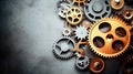 Mechanical Gears Background: Symbolizing Precision and Efficiency - Generative AI Royalty Free Stock Photo