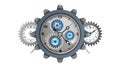 Mechanical Gears and Clockwork System Icon, vector design Generative AI Royalty Free Stock Photo