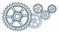 Mechanical Gears and Clockwork Vector Line Art, vector design Generative AI Royalty Free Stock Photo