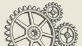 Mechanical Gears and Cogs Art, vector design Generative AI Royalty Free Stock Photo