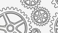 Mechanical Gears and Cogs Line Art Background, vector design Generative AI Royalty Free Stock Photo
