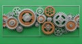 Mechanical Gears and Cogs System for Engineering and Machinery Concept Royalty Free Stock Photo