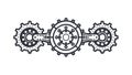Mechanical Gears Steampunk Border Art, vector design Generative AI Royalty Free Stock Photo