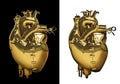 Mechanical gold heart