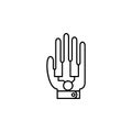 Mechanical hand robotic hand icon. Element of future technology icon for mobile concept and web apps. Thin line Mechanical hand ro