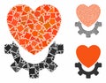 Mechanical heart Composition Icon of Rough Items Royalty Free Stock Photo