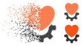 Destructed Pixel Halftone Mechanical Heart Icon