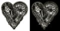 Mechanical Human Love Heart Isolated