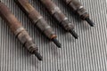 Mechanical injectors from a diesel engine, close-up. Fuel atomization, diesel fuel quality. Close-up, copy space for text Royalty Free Stock Photo