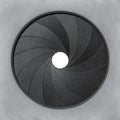 Mechanical iris of a camera lens is the opening mechanism that controls the aperture. Circular blades that create a precision Royalty Free Stock Photo