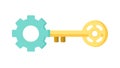 Mechanical Key Solution Icon for Engineering Access, vector design Generative AI Royalty Free Stock Photo