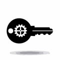 Mechanical Key Solution Icon on White Background Royalty Free Stock Photo