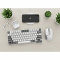 Mechanical keyboard with black and white keys a wireless mouse and Royalty Free Stock Photo