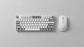 Mechanical keyboard and wireless mouse on a light gray background Royalty Free Stock Photo