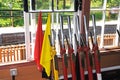 Mechanical Lever frame in signal box, Arley. Royalty Free Stock Photo