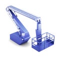 Mechanical lift vehicle - cherry picker on white backgr