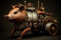 Copybara Mechanical Menagerie Series: Delightful Steampunk Animals Infused with Retro-Futuristic Marvel AI Generated Illustration