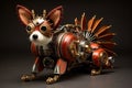 Papillon Dog Mechanical Menagerie Series: Delightful Steampunk Animals Infused with Retro-Futuristic Marvel AI Generated