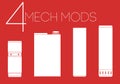 4 mechanical mods icons set Royalty Free Stock Photo