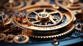 Mechanical Precision: Interconnected Gears in Close-up Royalty Free Stock Photo