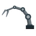 Mechanical robot arm. Element conveyor plant. Automatic capture