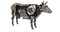 Mechanical robot cow in stiunk style on an isolated white background. 3d illustration