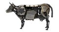 Mechanical robot cow in stiunk style on an isolated white background. 3d illustration