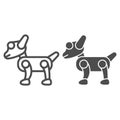 Mechanical robot dog line and solid icon, Robotization concept, artificial pet friend sign on white background, robotic Royalty Free Stock Photo