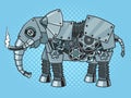 mechanical robot elephant pop art vector Royalty Free Stock Photo