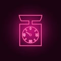 mechanical scales icon. Elements of measuring elements in neon style icons. Simple icon for websites, web design, mobile app, info Royalty Free Stock Photo