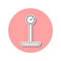 Mechanical scales sticker icon. Simple thin line, outline vector of web icons for ui and ux, website or mobile application